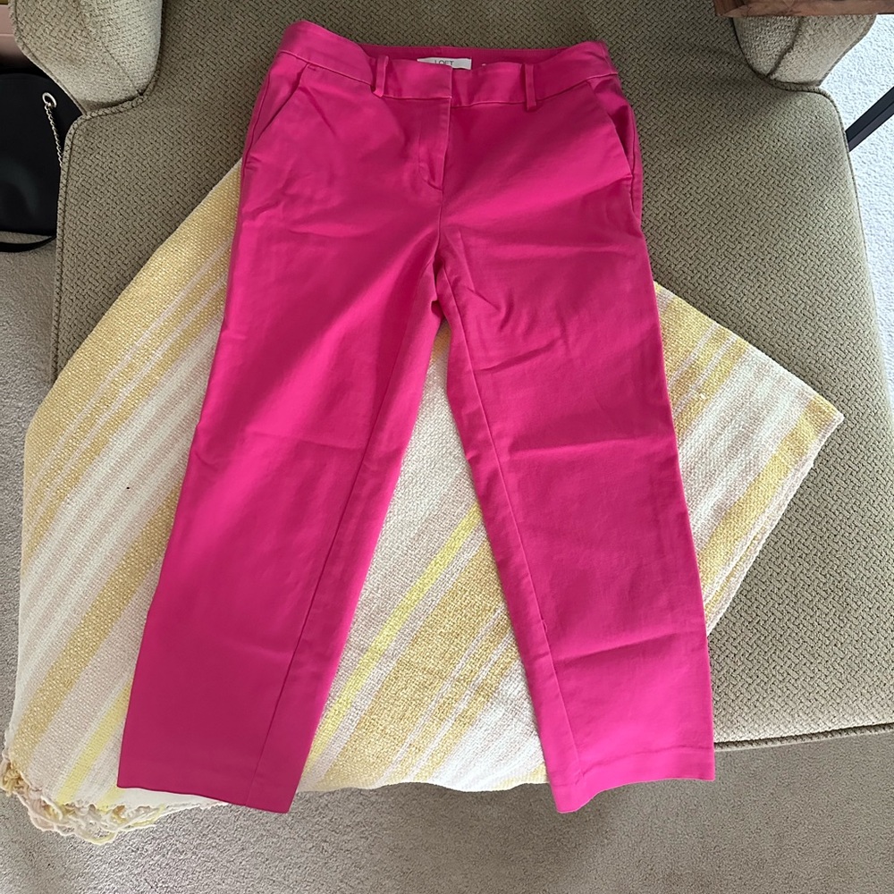 Loft Pink Skinny Crop Petite Pants